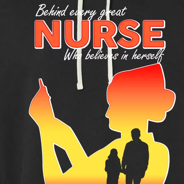 Behind Every Great Nurse Is A Daddy Garment-Dyed Fleece Hoodie