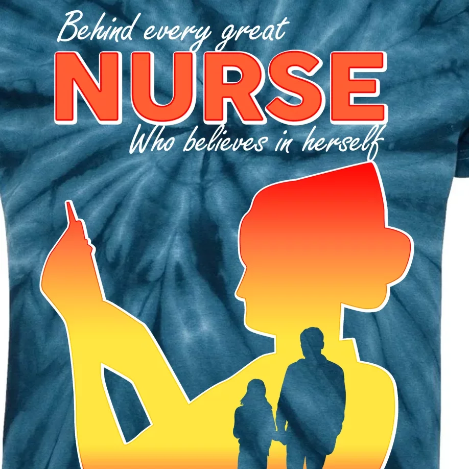 Behind Every Great Nurse Is A Daddy Kids Tie-Dye T-Shirt