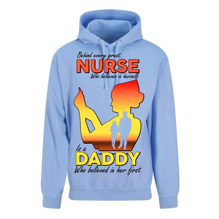 Behind Every Great Nurse Is A Daddy Unisex Surf Hoodie