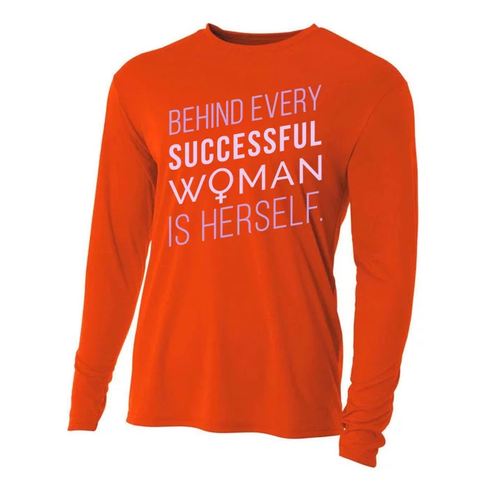 Behind Every Successful Woman Is Herself Cooling Performance Long Sleeve Crew