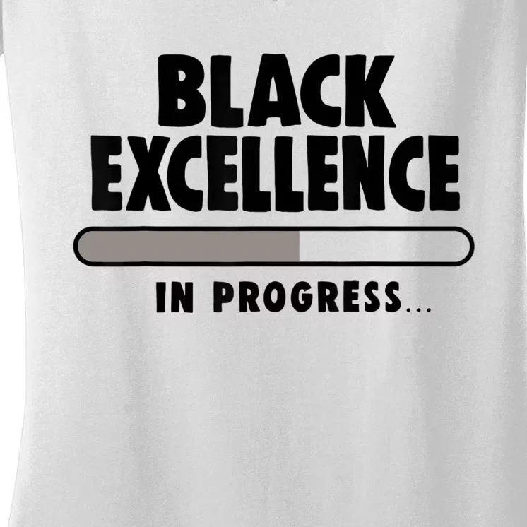 Black Excellence In Progress Black History Wo African Women's V-Neck T-Shirt