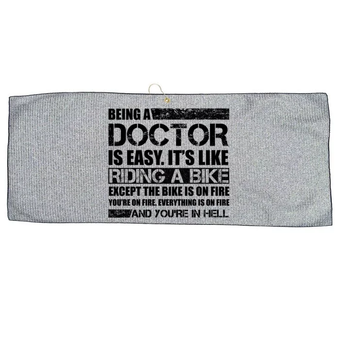 Being A Doctor Is Easy Large Microfiber Waffle Golf Towel