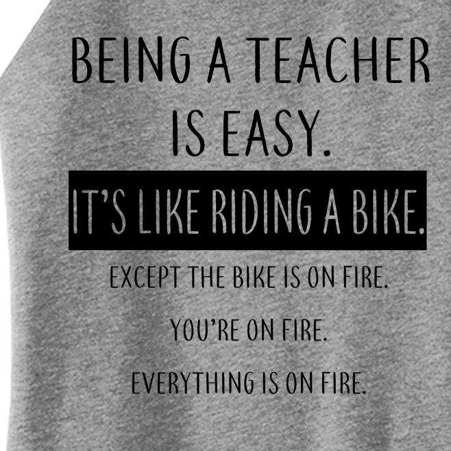 Being A Teacher Is Like Riding A Bike Women’s Perfect Tri Rocker Tank