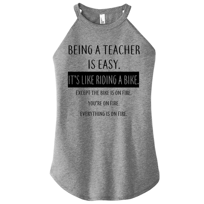 Being A Teacher Is Like Riding A Bike Women’s Perfect Tri Rocker Tank