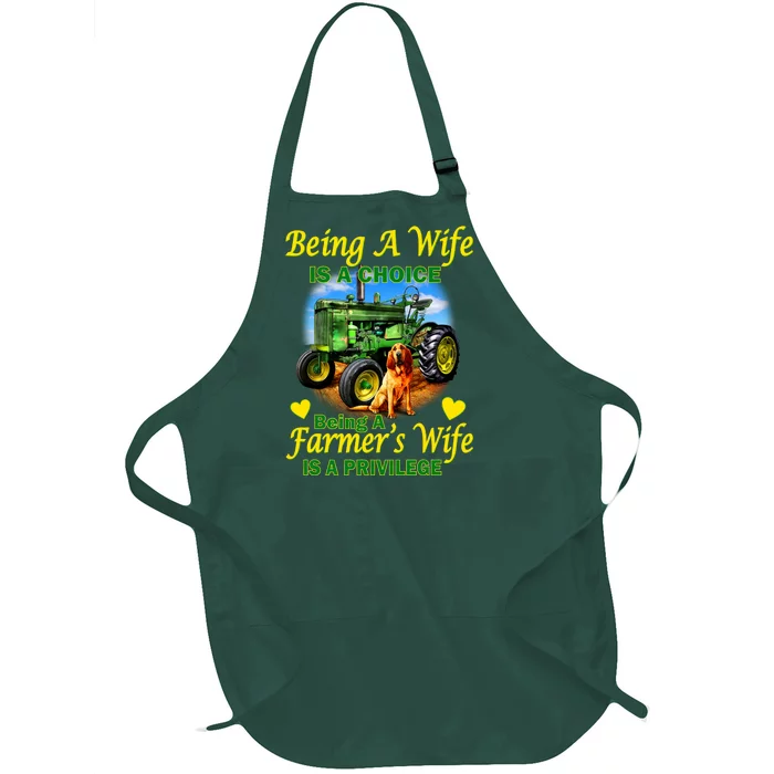 Being A Wife Is A Choice Being A Farmer's Wife IS A Privilege Full-Length Apron With Pocket