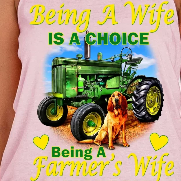 Being A Wife Is A Choice Being A Farmer's Wife IS A Privilege Women's Knotted Racerback Tank