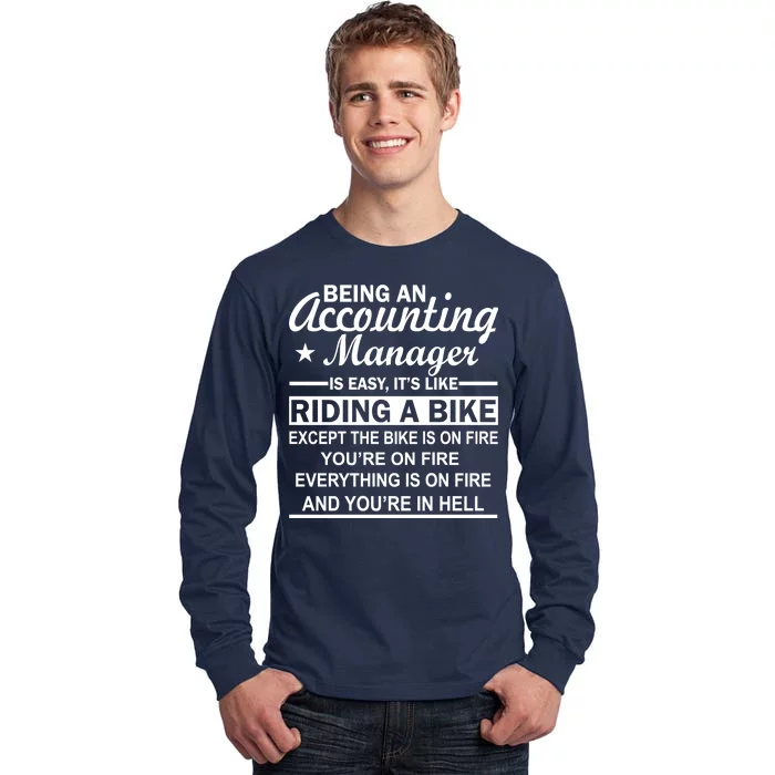 Being An Accounting Manager Riding A Bike In Hell Tall Long Sleeve T-Shirt