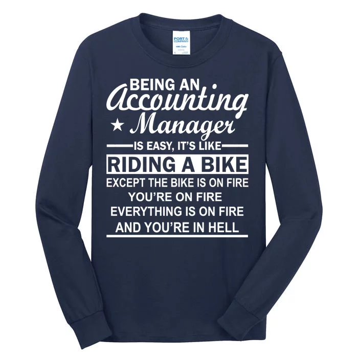 Being An Accounting Manager Riding A Bike In Hell Tall Long Sleeve T-Shirt