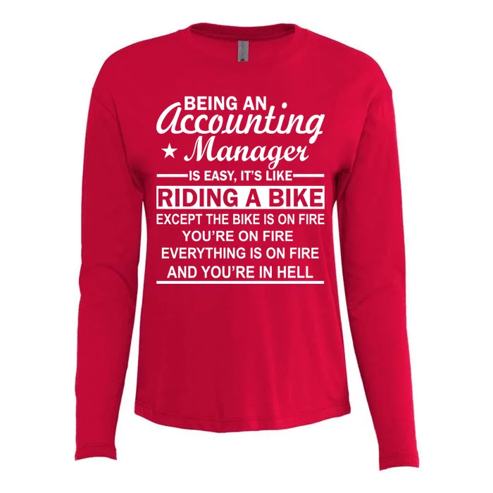 Being An Accounting Manager Riding A Bike In Hell Womens Cotton Relaxed Long Sleeve T-Shirt