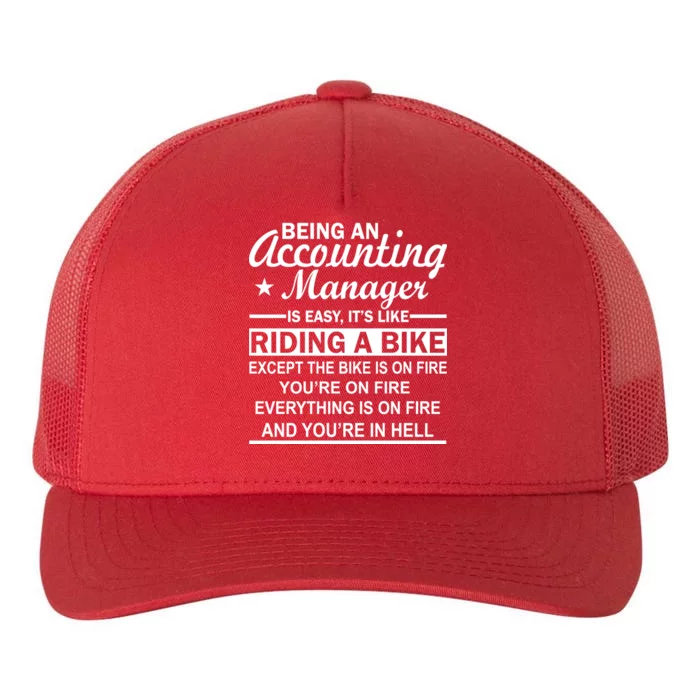 Being An Accounting Manager Riding A Bike In Hell Yupoong Adult 5-Panel Trucker Hat