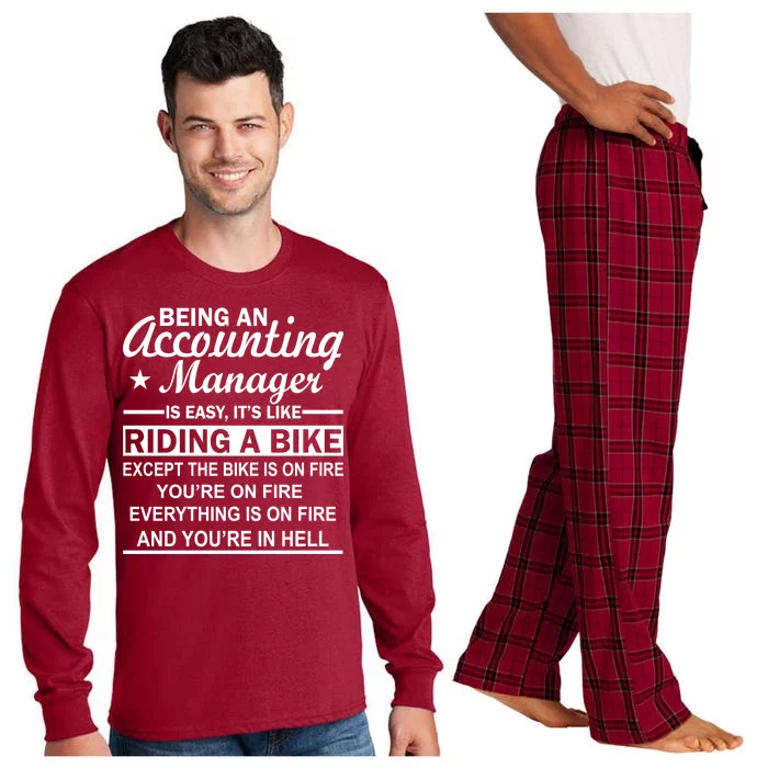 Being An Accounting Manager Riding A Bike In Hell Long Sleeve Pajama Set