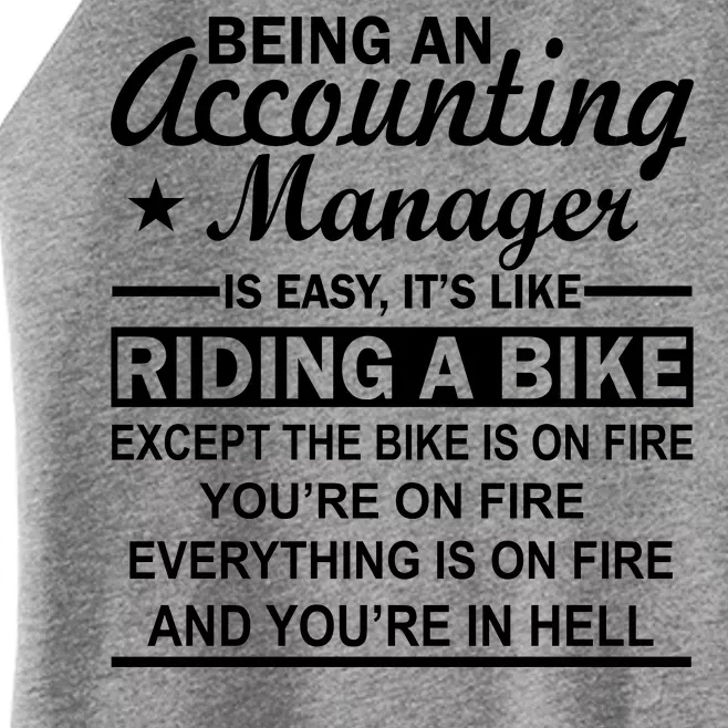 Being An Accounting Manager Riding A Bike In Hell Women’s Perfect Tri Rocker Tank