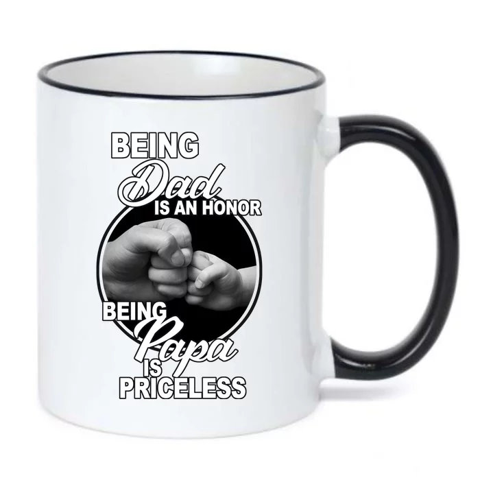 Being Dad Is An Honor Papa Is Priceless Black Color Changing Mug