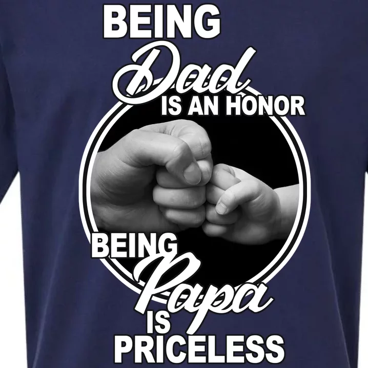 Being Dad Is An Honor Papa Is Priceless Sueded Cloud Jersey T-Shirt