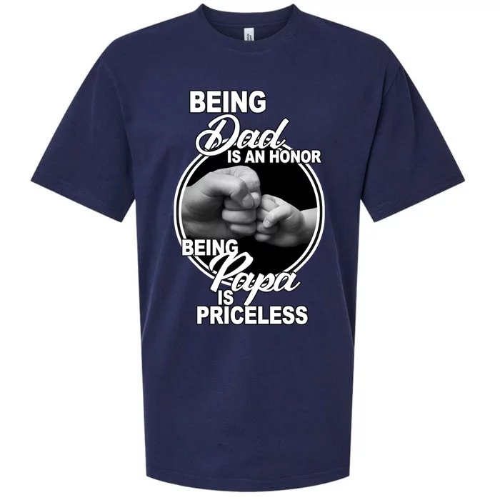 Being Dad Is An Honor Papa Is Priceless Sueded Cloud Jersey T-Shirt