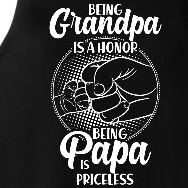 Being Grandpa Is A Honor Being Papa Is Priceless Ladies Tri-Blend Wicking Tank