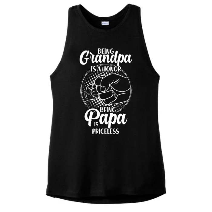 Being Grandpa Is A Honor Being Papa Is Priceless Ladies Tri-Blend Wicking Tank