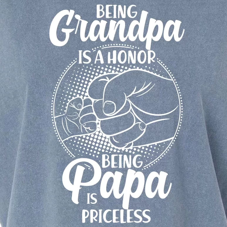 Being Grandpa Is A Honor Being Papa Is Priceless Garment-Dyed Women's Muscle Tee