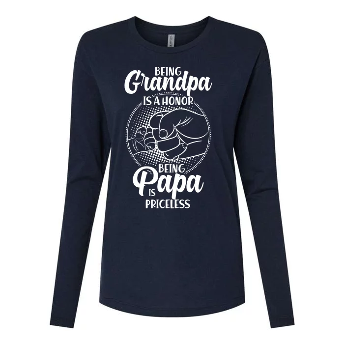 Being Grandpa Is A Honor Being Papa Is Priceless Womens Cotton Relaxed Long Sleeve T-Shirt