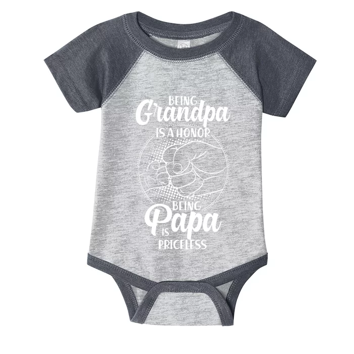 Being Grandpa Is A Honor Being Papa Is Priceless Infant Baby Jersey Bodysuit