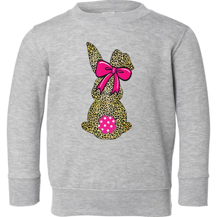 Bunny Easter Leopard Plaid Buffalo Rabbit Easter Day Toddler Sweatshirt