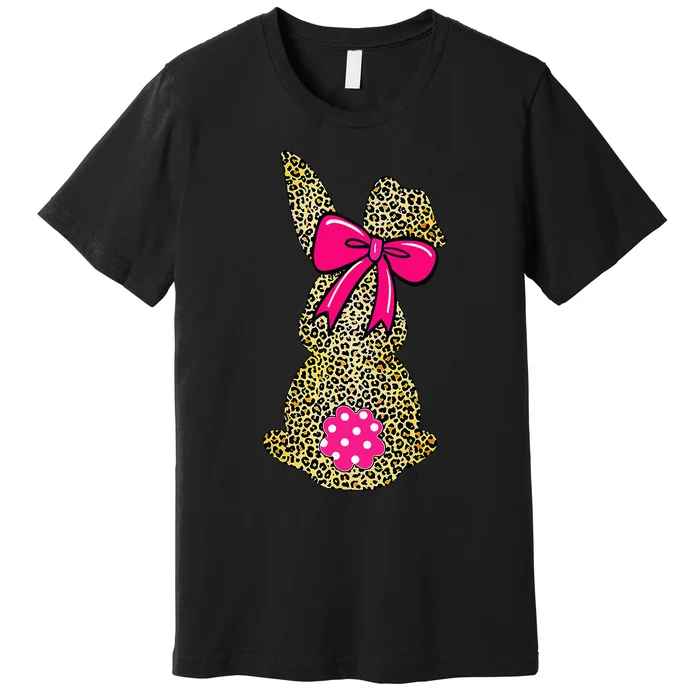 Bunny Easter Leopard Plaid Buffalo Rabbit Easter Day Premium T-Shirt