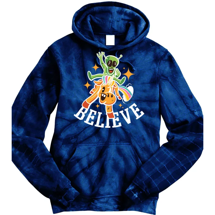 Believe Alien Unicorn Tie Dye Hoodie