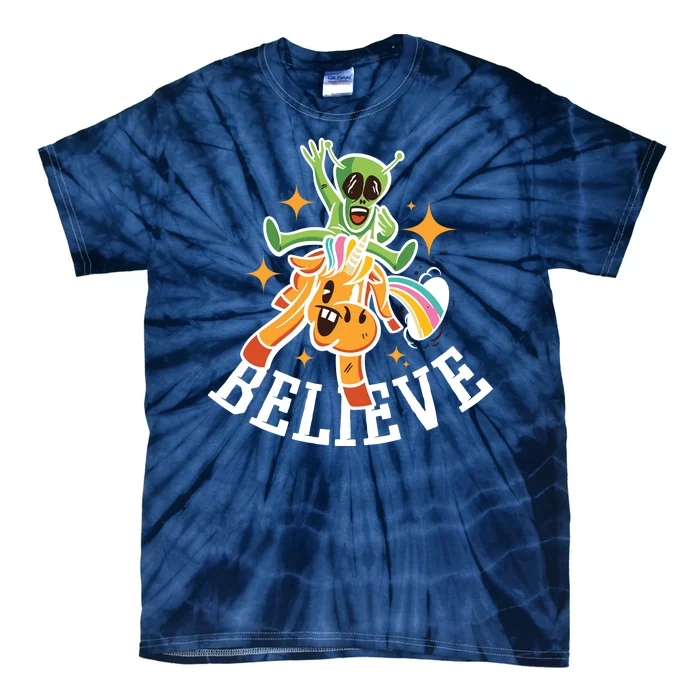 Believe Alien Unicorn Tie-Dye T-Shirt