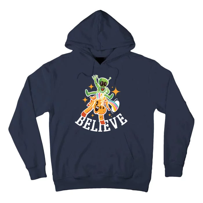 Believe Alien Unicorn Tall Hoodie