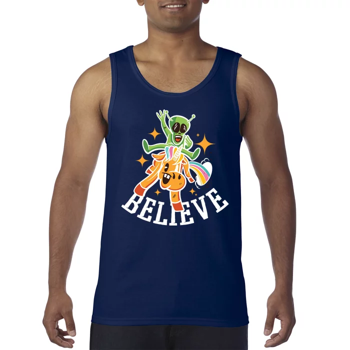 Believe Alien Unicorn Tank Top