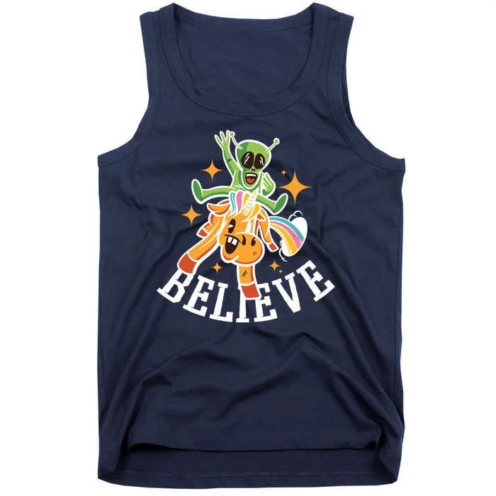 Believe Alien Unicorn Tank Top