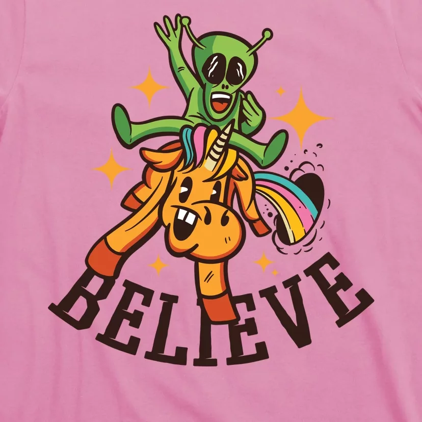 Believe Alien Unicorn T-Shirt