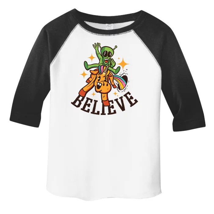 Believe Alien Unicorn Toddler Fine Jersey T-Shirt