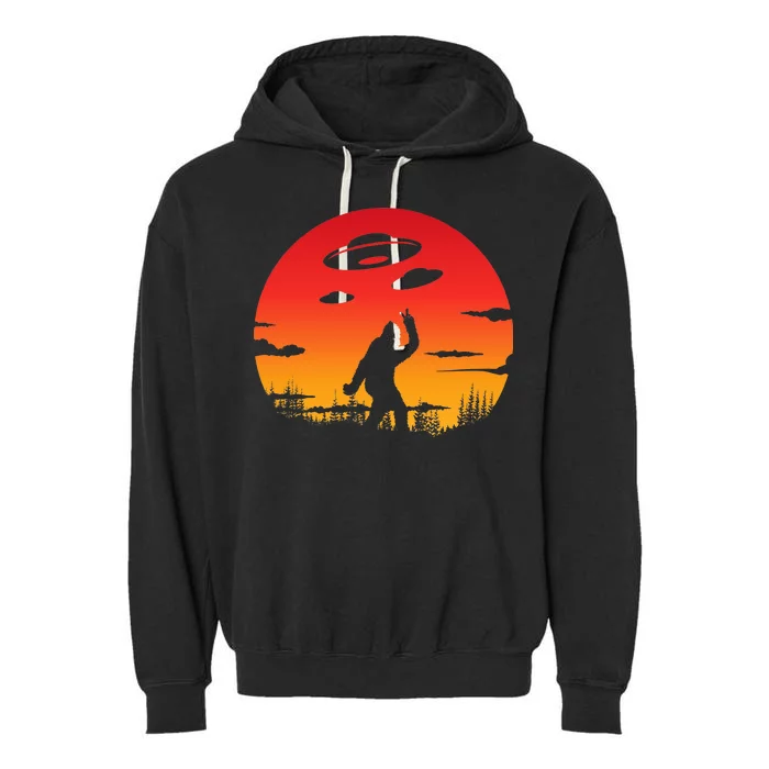 Believe Bigfoot UFO Garment-Dyed Fleece Hoodie