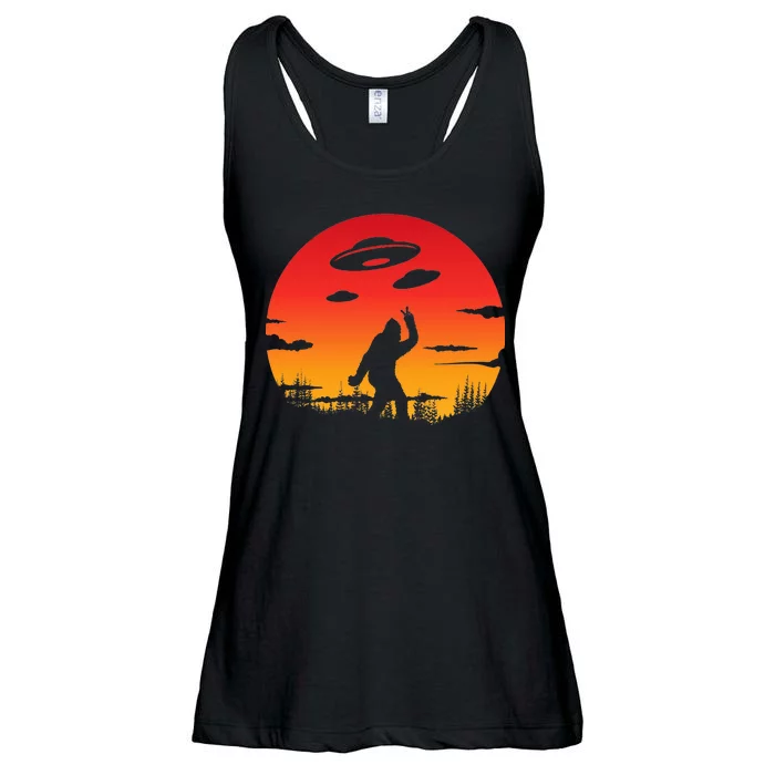 Believe Bigfoot UFO Ladies Essential Flowy Tank