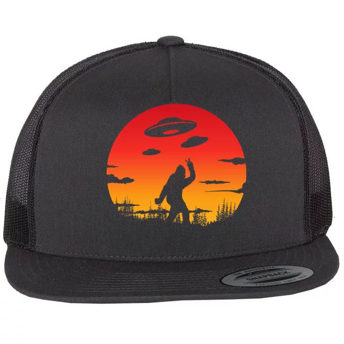 Believe Bigfoot UFO Flat Bill Trucker Hat