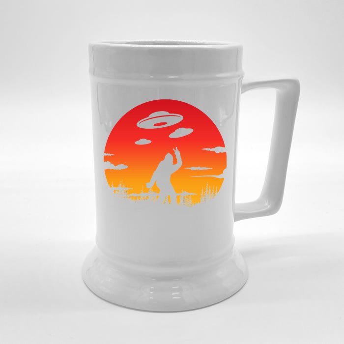 Believe Bigfoot UFO Front & Back Beer Stein