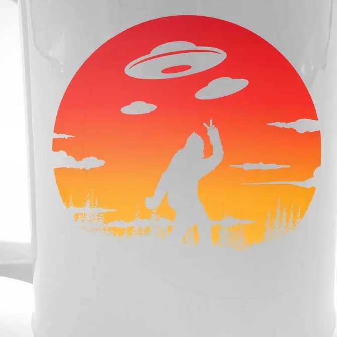 Believe Bigfoot UFO Front & Back Beer Stein