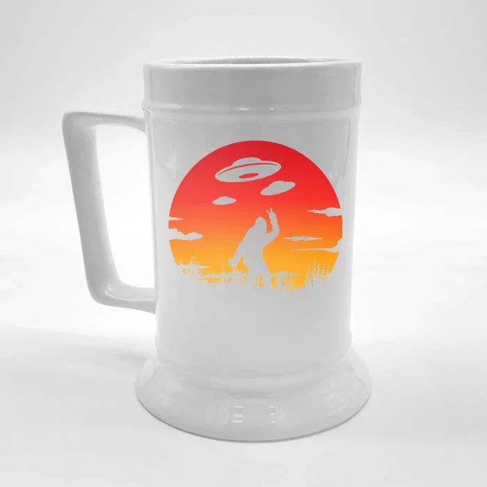 Believe Bigfoot UFO Front & Back Beer Stein