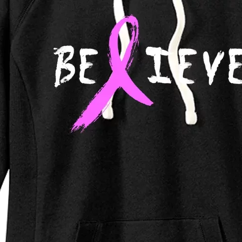 Believe Breast Cancer Women's Fleece Hoodie