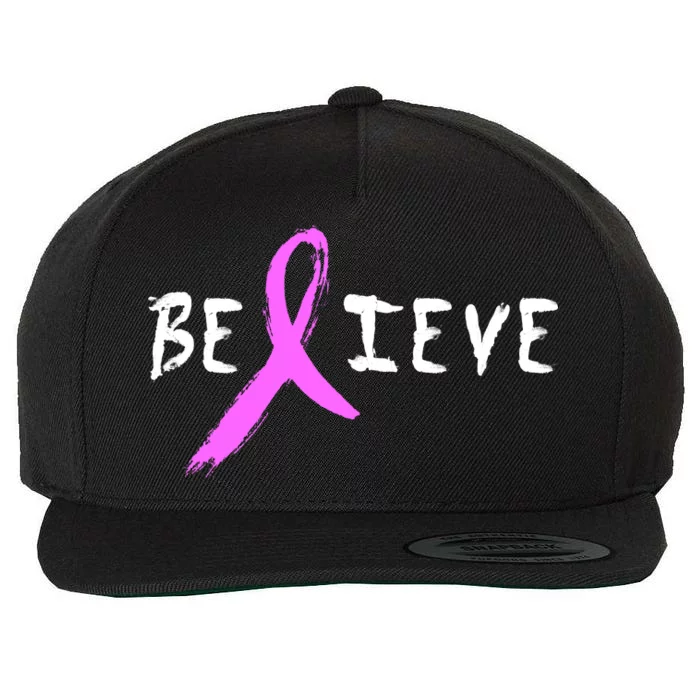 Believe Breast Cancer Wool Snapback Cap