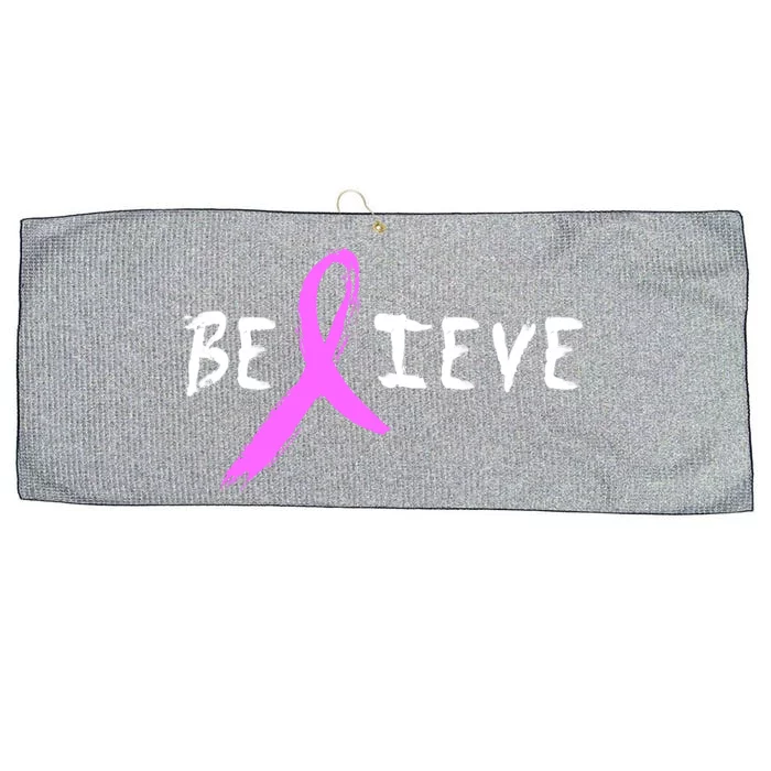 Believe Breast Cancer Large Microfiber Waffle Golf Towel