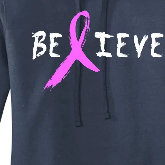 Believe Breast Cancer Women's Pullover Hoodie