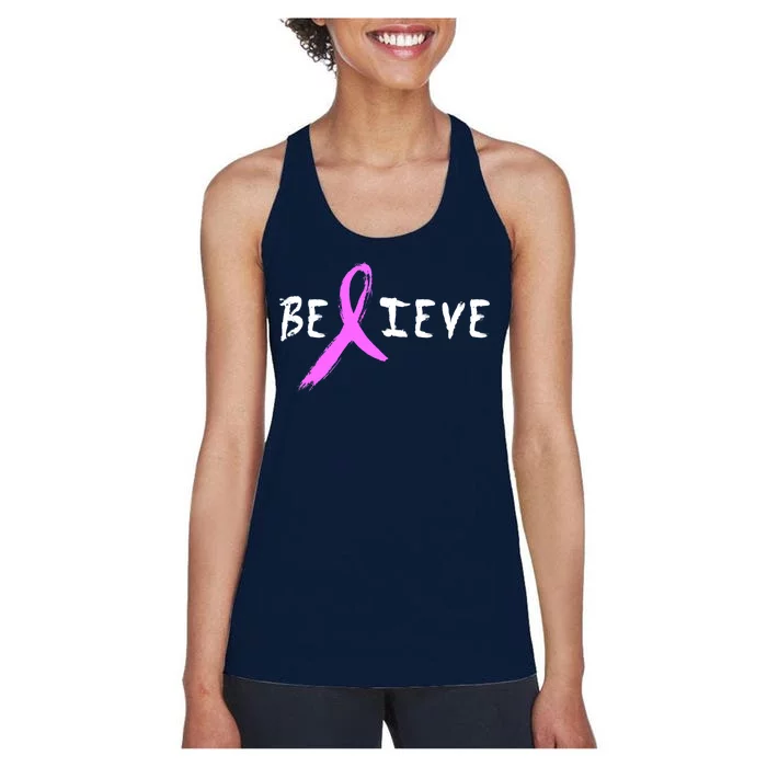 Believe Breast Cancer Women's Racerback Tank