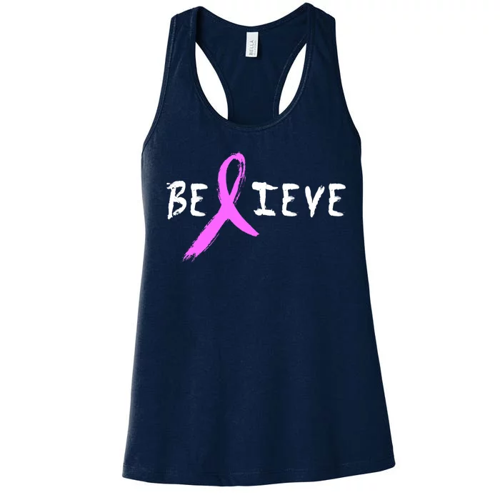 Believe Breast Cancer Women's Racerback Tank