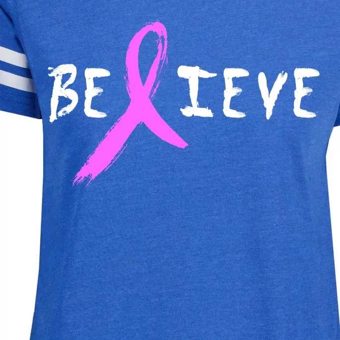 Believe Breast Cancer Enza Ladies Jersey Football T-Shirt