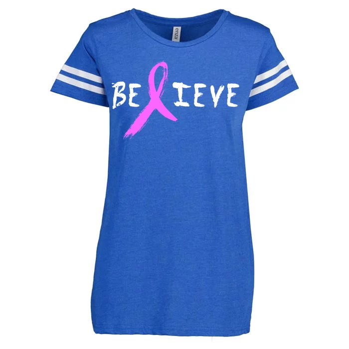 Believe Breast Cancer Enza Ladies Jersey Football T-Shirt