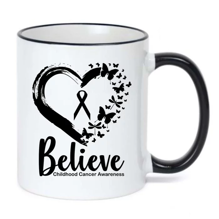 Believe Childhood Cancer Awareness Black Color Changing Mug