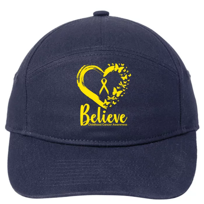 Believe Childhood Cancer Awareness 7-Panel Snapback Hat