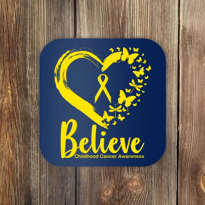 Believe Childhood Cancer Awareness Coaster